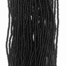 23980 preciosa czech glass rocaille opaque black seed beads size 11