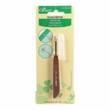 Clover ergonomic seam ripper brown resin with clear cap in package