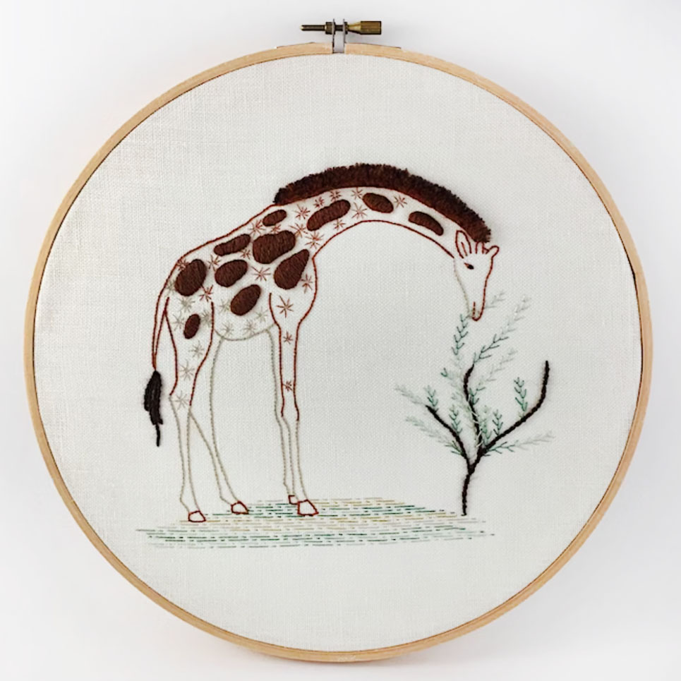 Contemporary Giraffe embroidery SFSNAD