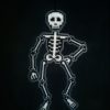 Cross stitch skeleton jointed hanging decoration posed with hand on hip