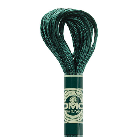 DMC 6 strand embroidery floss mouline 1008F Satin S501 Dark Blue Green