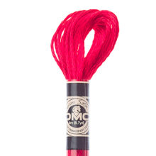 DMC 6 strand embroidery floss mouline 1008F Satin S666 Bright Red