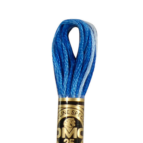 DMC 6 strand embroidery floss mouline 117 121 variegated delft blue