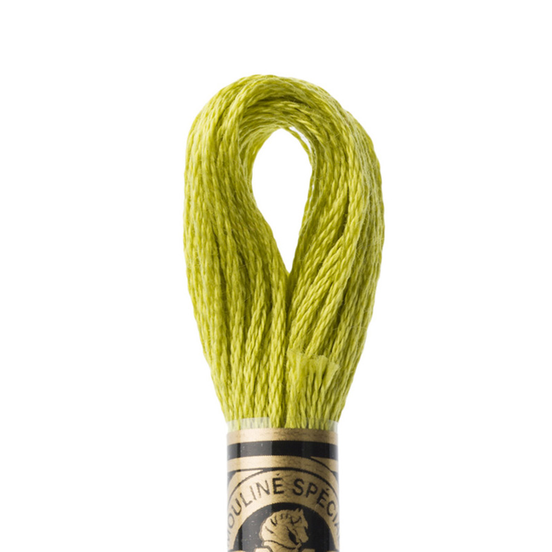 Wool-embroidery yarn DMC, green and yellow colors