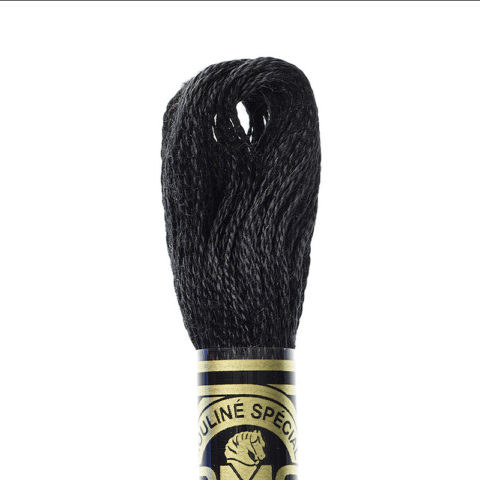 DMC 6 strand embroidery floss mouline 117 310 black