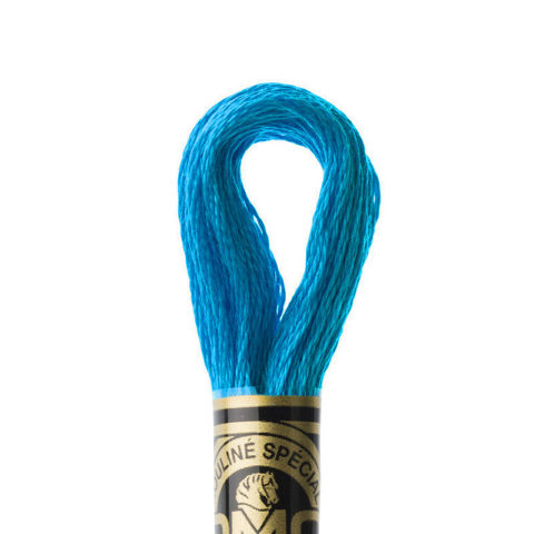 DMC 6 strand embroidery floss mouline 117 3843 Electric Blue