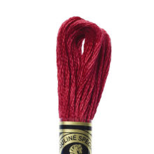 DMC 6 strand embroidery floss mouline 117 498 dark red