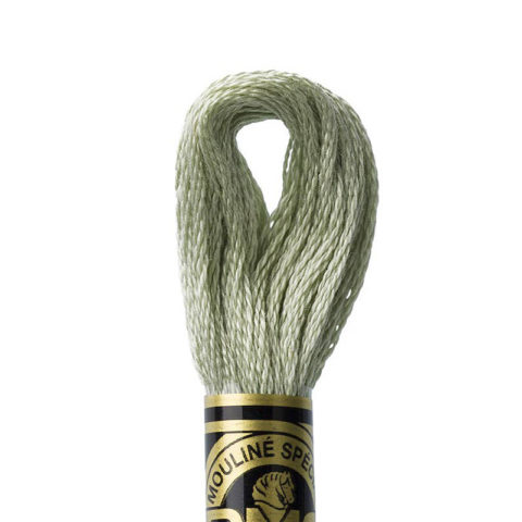DMC 6 strand embroidery floss mouline 117 524 Very Light Fern Green