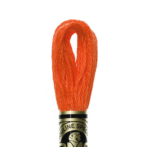 DMC 6 strand embroidery floss mouline 117 608 Bright Orange