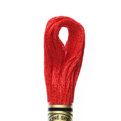 DMC 6 strand embroidery floss mouline 117 666 Bright Red