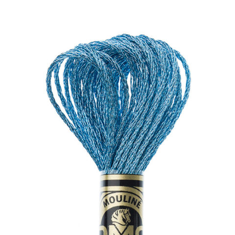 DMC 6 strand embroidery floss mouline 317W E334 Light Effects Blue Topaz Jewel