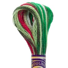 DMC 6 strand embroidery floss mouline 417 Color Variations 4042 Variegated Very Merry