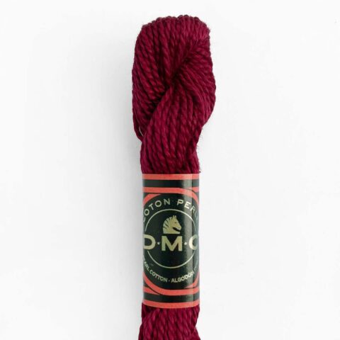 DMC cotton perle size 5 814 dark garnet twisted embroidery thread
