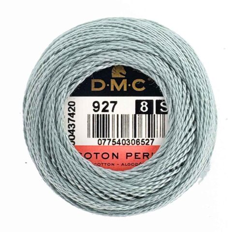 DMC pearl perle cotton size 8 ball 927 Light Gray Green embroidery thread