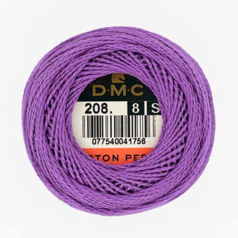 DMC perle cotton size 8 208 pansy very dark lavender embroidery thread