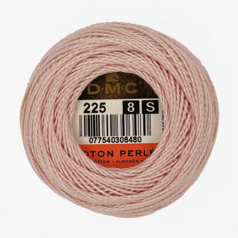 DMC perle cotton size 8 225 Shell Pink embroidery thread