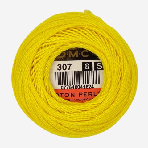 DMC perle cotton size 8 307 Lemon embroidery thread