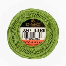 DMC perle cotton size 8 3347 asparagus medium yellow green embroidery thread