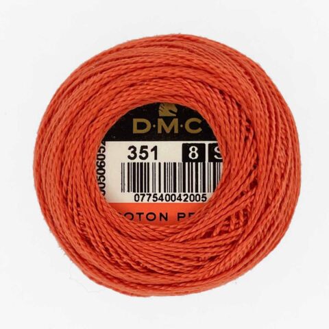 DMC perle cotton size 8 351 Coral embroidery thread