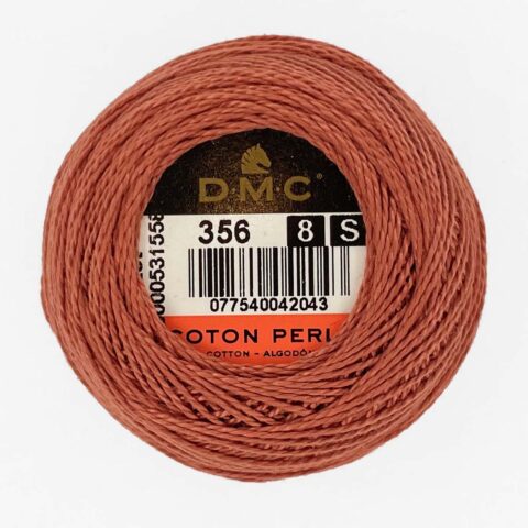 DMC perle cotton size 8 356 Medium Terra Cotta embroidery thread