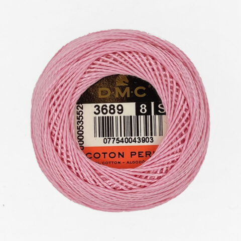 DMC perle cotton size 8 3689 Mauve Light embroidery thread