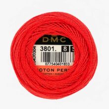 DMC perle cotton size 8 3801 tulip red very dark melon embroidery thread