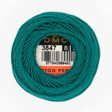 DMC perle cotton size 8 3847 chinese green dark teal green embroidery thread
