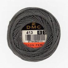 DMC perle cotton size 8 413 Dark Pewter Gray embroidery thread