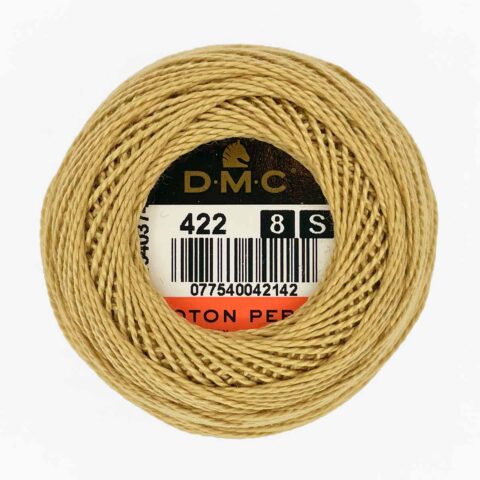 DMC perle cotton size 8 422 light oak light hazelnut brown embroidery thread