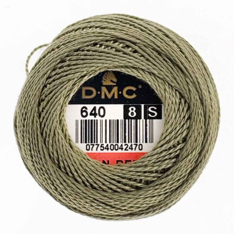 DMC perle cotton size 8 640 very dark beige gray embroidery thread