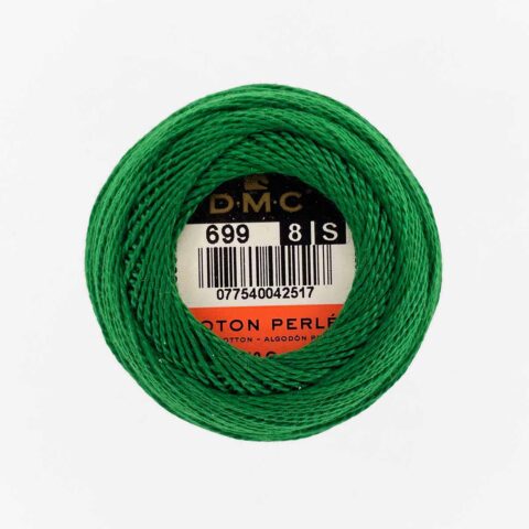 DMC perle cotton size 8 699 green embroidery thread