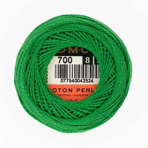 DMC perle cotton size 8 700 meadow green bright green embroidery thread