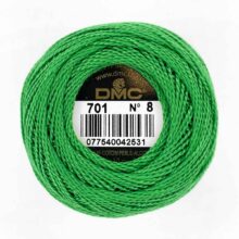 DMC perle cotton size 8 701 light green embroidery thread