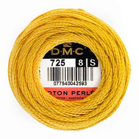 DMC perle cotton size 8 725 Topaz embroidery thread
