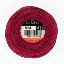 DMC perle cotton size 8 814 vin rouge dark garnet embroidery thread