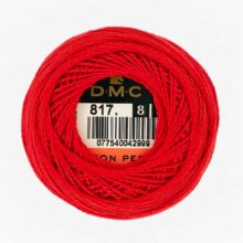 DMC perle cotton size 8 817 japanese red very dark coral red embroidery thread