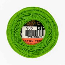 DMC perle cotton size 8 906 mistletoe medium parrot green embroidery thread