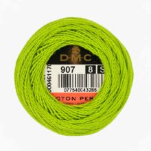 DMC perle cotton size 8 907 granny smith light parrot green embroidery thread