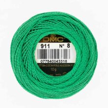 DMC perle cotton size 8 911 medium emerald green golf green embroidery thread