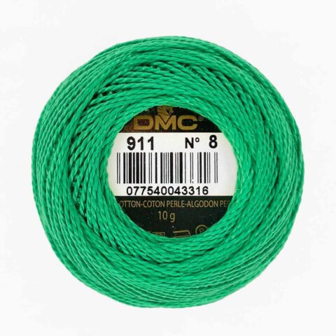 DMC perle cotton size 8 911 medium emerald green golf green embroidery thread