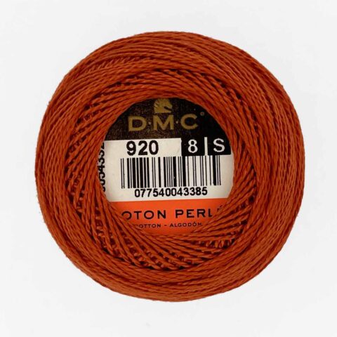 DMC perle cotton size 8 920 Medium Copper embroidery thread