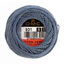 DMC perle cotton size 8 931 medium antique blue embroidery thread