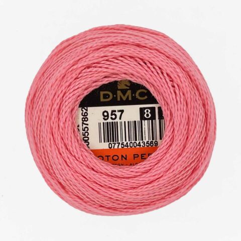 DMC perle cotton size 8 957 Geranium Pale embroidery thread