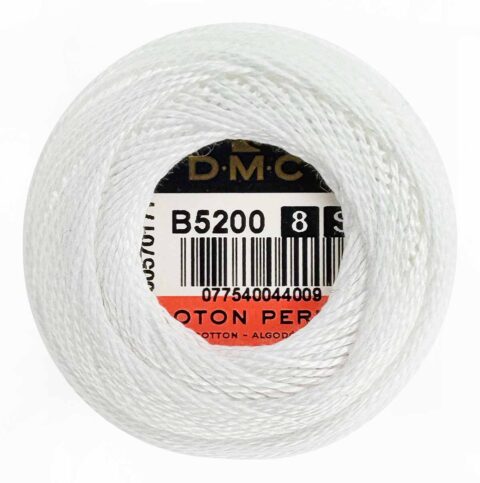 DMC perle cotton size 8 B5200 snow white embroidery thread