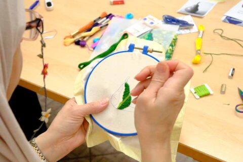 Danielle Clough embroidery class student