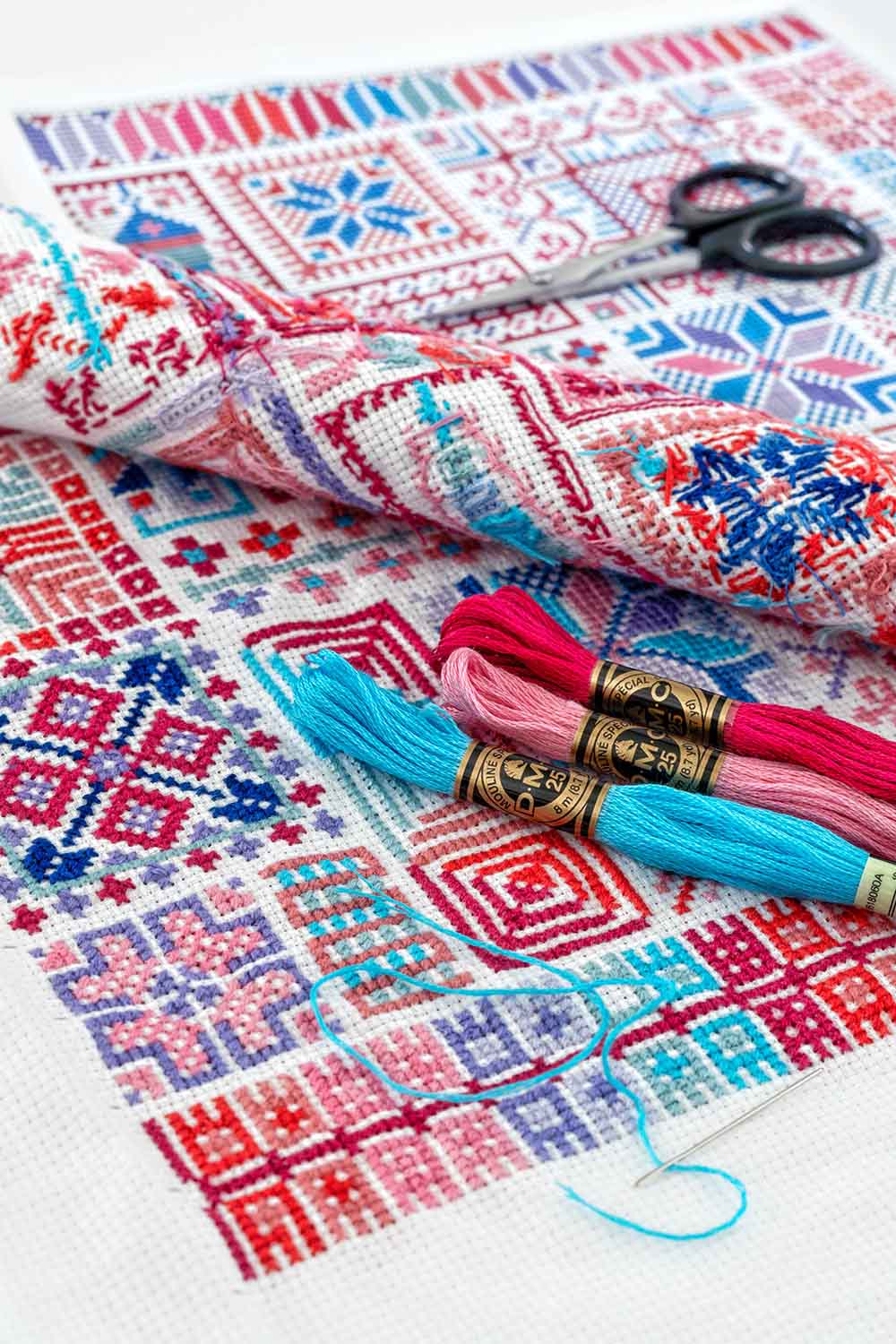 DecoElian Palestinian Sampler tatreez cross stitch kit