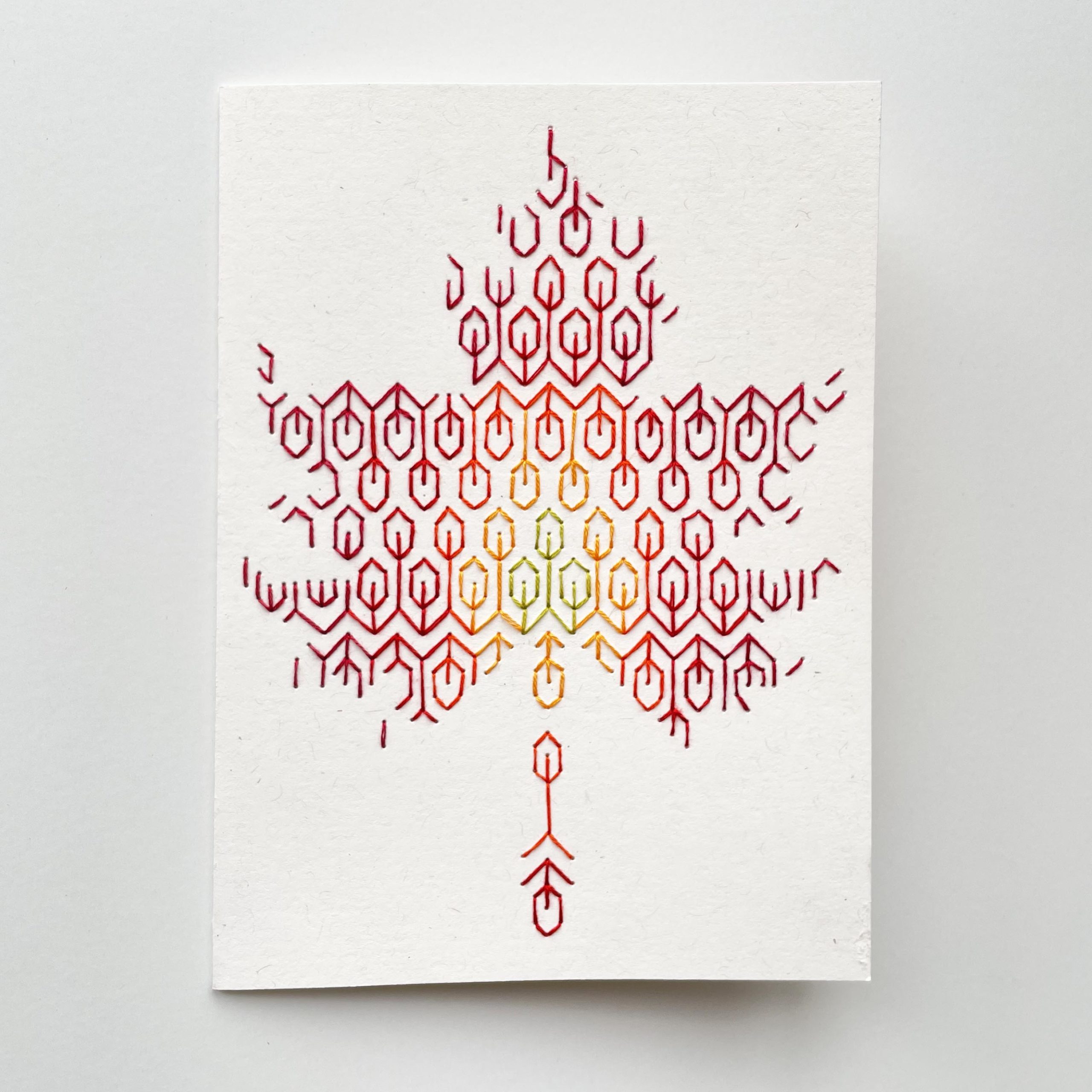 Fall Foliage paper embroidery pattern by Mayuka Fiber Art - Maydel