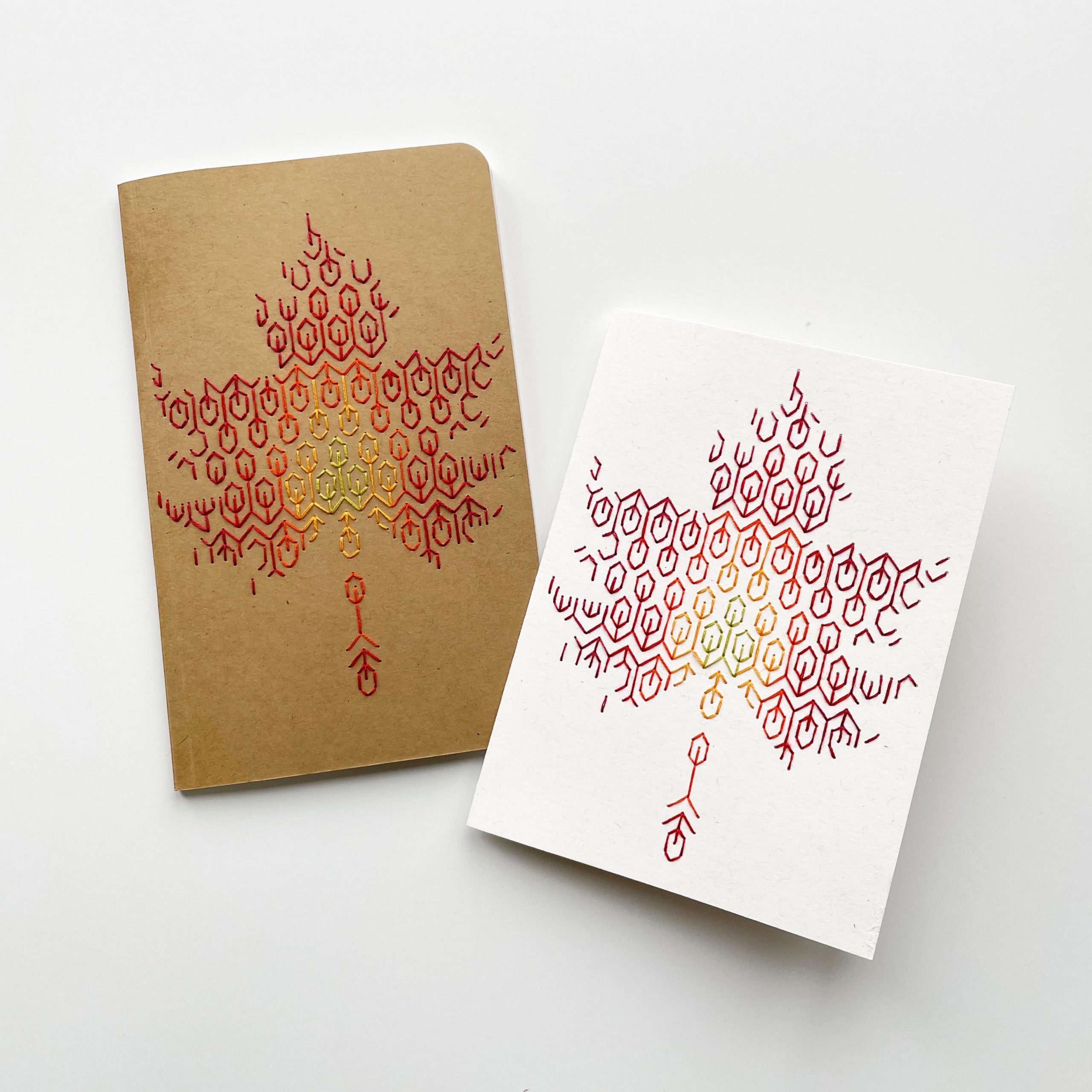 Fall Foliage paper embroidery pattern by Mayuka Fiber Art - Maydel