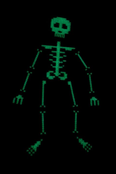 Glow in the dark Cross stitch skeleton jointed hanging decoration