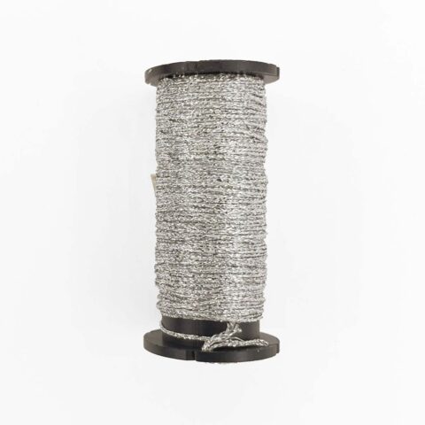 Kreinik fine metallic braid thread size 8 silver 001